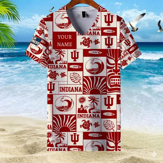 LIMITED EDITION - NEW CUSTOMIZED NCAA MAM03 IDH ID HOOSIERS V-NECK FEMALE SHIRT