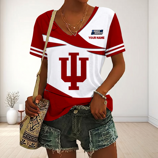 VIRAL EDITON - NEW CUSTOMIZED MAM NCAA03 IDH ID HOOSIERS V-NECK FEMALE SHIRT