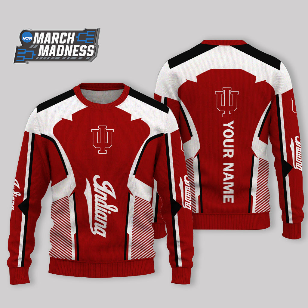 LIMITED EDITION - NEW CUSTOMIZED NCAA MAM03 IDH INDIANA HOOSIERS UGLY SWEATER