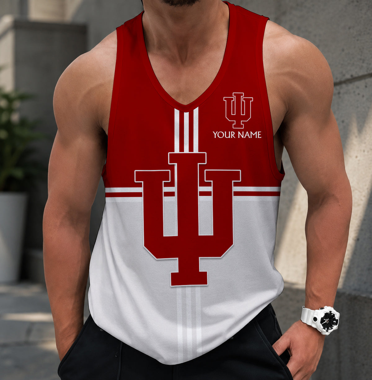 EXCLUSIVE EDTION - NEW CUSTOMIZED NCAA MAM03 IDH INDIANA HOOSIERS STRAPPY UNISEX TANK TOP