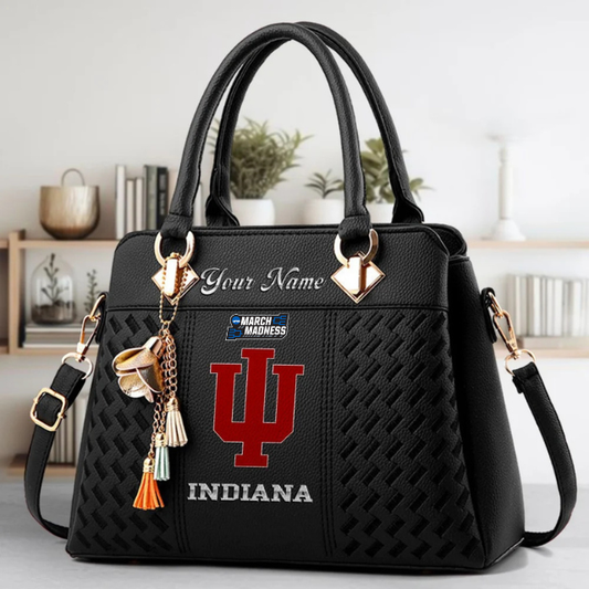 VIRAL EDITON - NEW CUSTOMIZED NCAA MAM03 IDH ID HOOSIERS ZIP HANDBAG MULTICOLOR