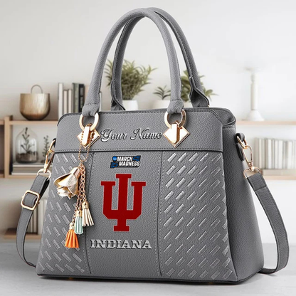 VIRAL EDITON - NEW CUSTOMIZED NCAA MAM03 IDH ID HOOSIERS ZIP HANDBAG MULTICOLOR
