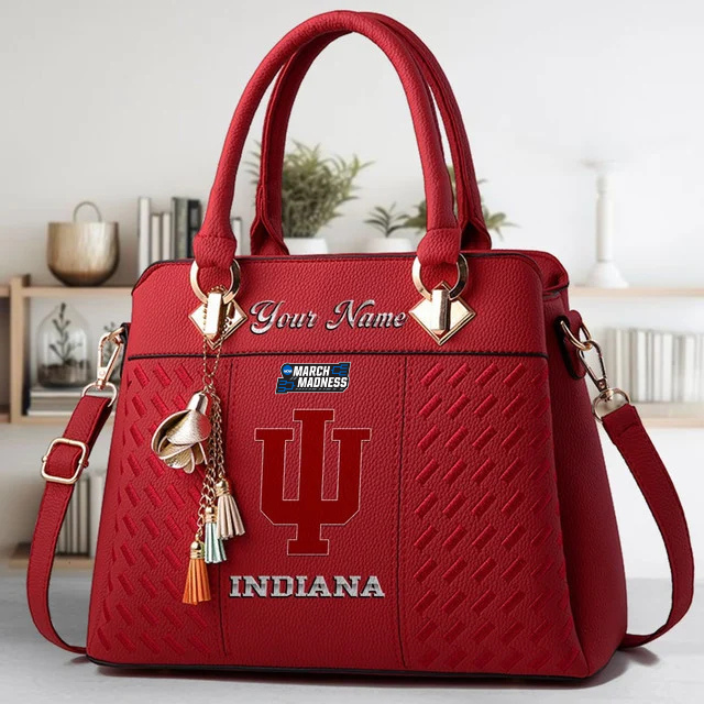 VIRAL EDITON - NEW CUSTOMIZED NCAA MAM03 IDH ID HOOSIERS ZIP HANDBAG MULTICOLOR