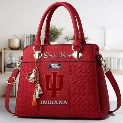 VIRAL EDITON - NEW CUSTOMIZED NCAA MAM03 IDH ID HOOSIERS ZIP HANDBAG MULTICOLOR