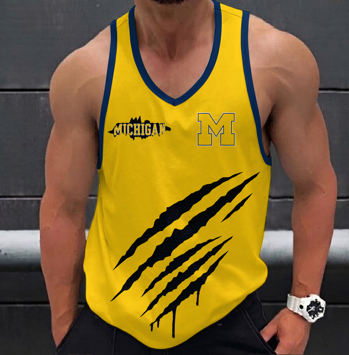 SPECIAL EDITION - NEW CUSTOMIZED NCAA FBS03 MIW MICHIGAN WOLVERINES UNISEX TANK TOP