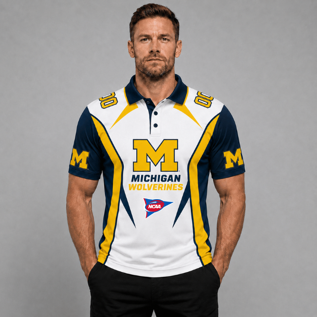 EXCLUSIVE EDITION - NEW CUSTOMIZED NCAA FBS03 MIW MICHIGAN WOLVERINES POLO SHIRT, ZIP POLO SHIRT, HOODIE, ZIP HOODIE, T-SHIRT & SWEATSHIRT