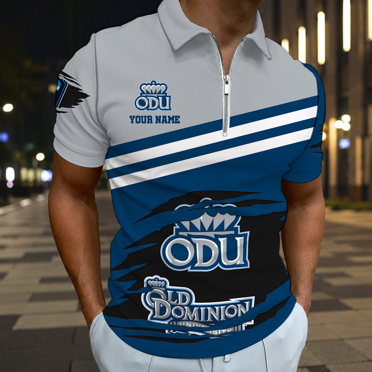 VIRAL EDITION - NEW CUSTOMIZED NCAA CFH03 ODM OLD DOMINION MONARCHS POLO SHIRT, ZIP POLO SHIRT & T-SHIRTS