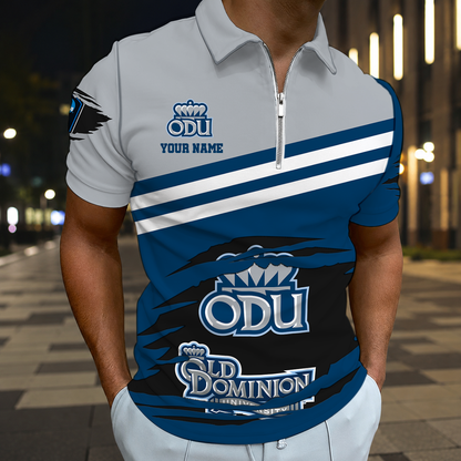 VIRAL EDITION - NEW CUSTOMIZED NCAA CFH03 ODM OLD DOMINION MONARCHS POLO SHIRT, ZIP POLO SHIRT & T-SHIRTS