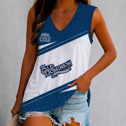 ELITE EDITION - NEW CUSTOMIZED NCAA CFH03 ODM OLD DOMINION MONARCHS WOMEN'S V-NECK TANK TOP