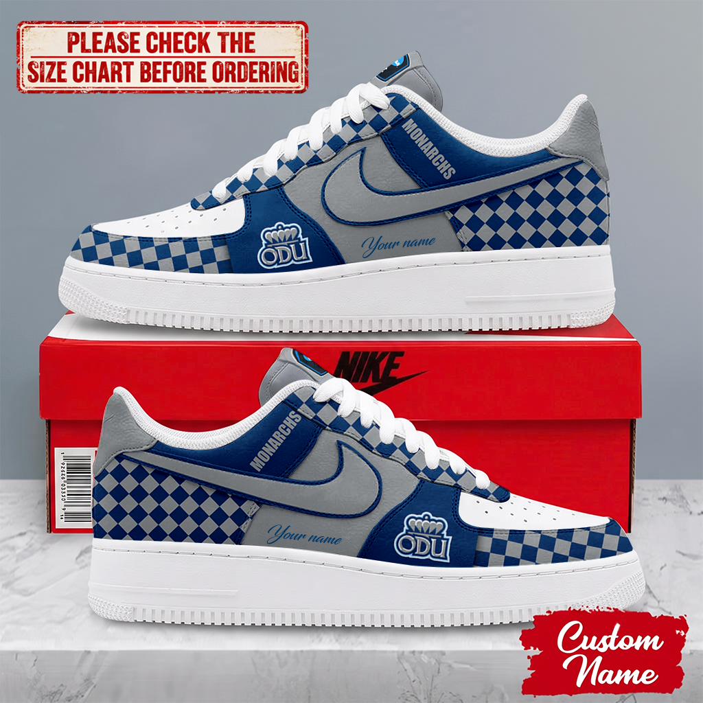 SPECIAL EDITION - NEW CUSTOMIZED NCAA CFH03 ODM OLD DOMINION MONARCHS AF1 SHOES
