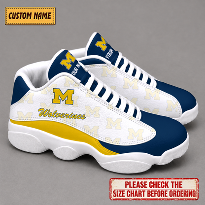 LIMITED EDITION - NEW CUSTOMIZED NCAA FBS03 MIW MICHIGAN WOLVERINES AIR JORDAN 13 LOW TOP SNEAKER