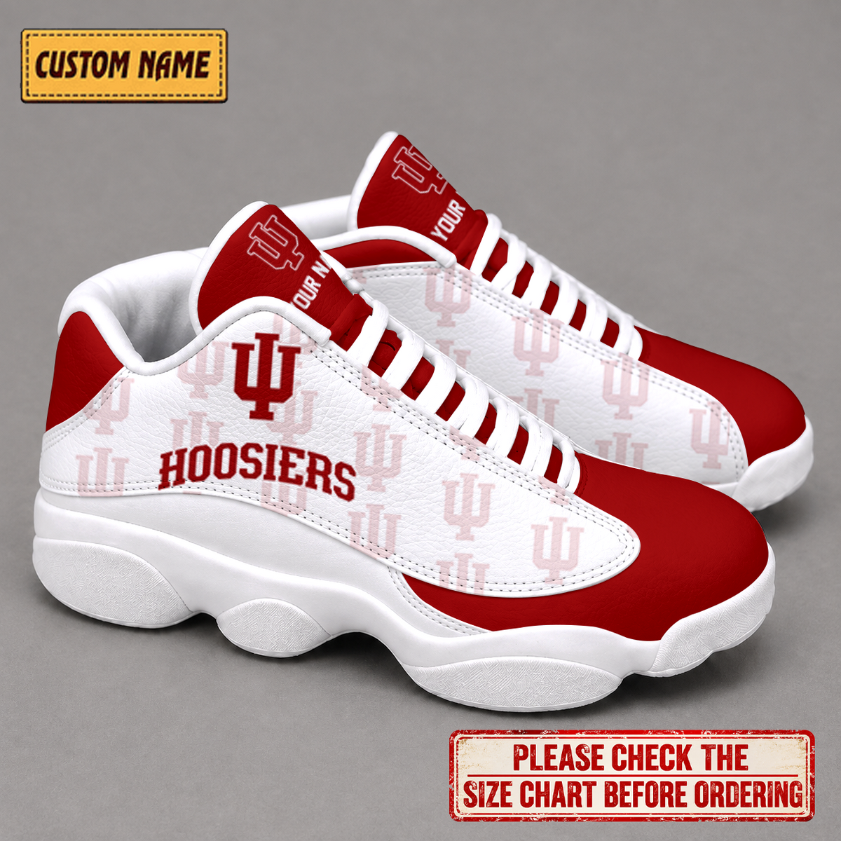 EXCLUSIVE EDITION - NEW CUSTOMIZED NCAA MAM03 IDH INDIANA HOOSIERS AIR JORDAN 13 LOW TOP SNEAKER