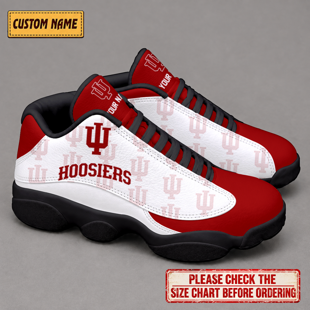 EXCLUSIVE EDITION - NEW CUSTOMIZED NCAA MAM03 IDH INDIANA HOOSIERS AIR JORDAN 13 LOW TOP SNEAKER