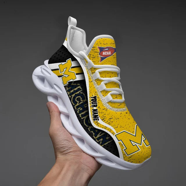 HOT DEAL - NEW CUSTOMIZED NCAA FBS03 MIW MICHIGAN WOLVERINES CLUNKY SNEAKERS