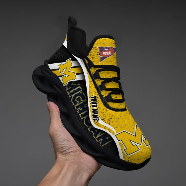 HOT DEAL - NEW CUSTOMIZED NCAA FBS03 MIW MICHIGAN WOLVERINES CLUNKY SNEAKERS