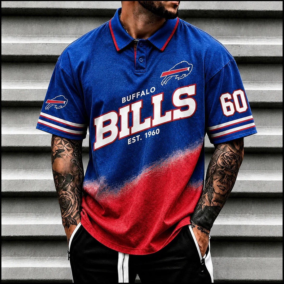 [SPECIAL OFFER] NEW CUSTOMIZED NFL03 BFB BUFFALO BILLS POLO SHIRT