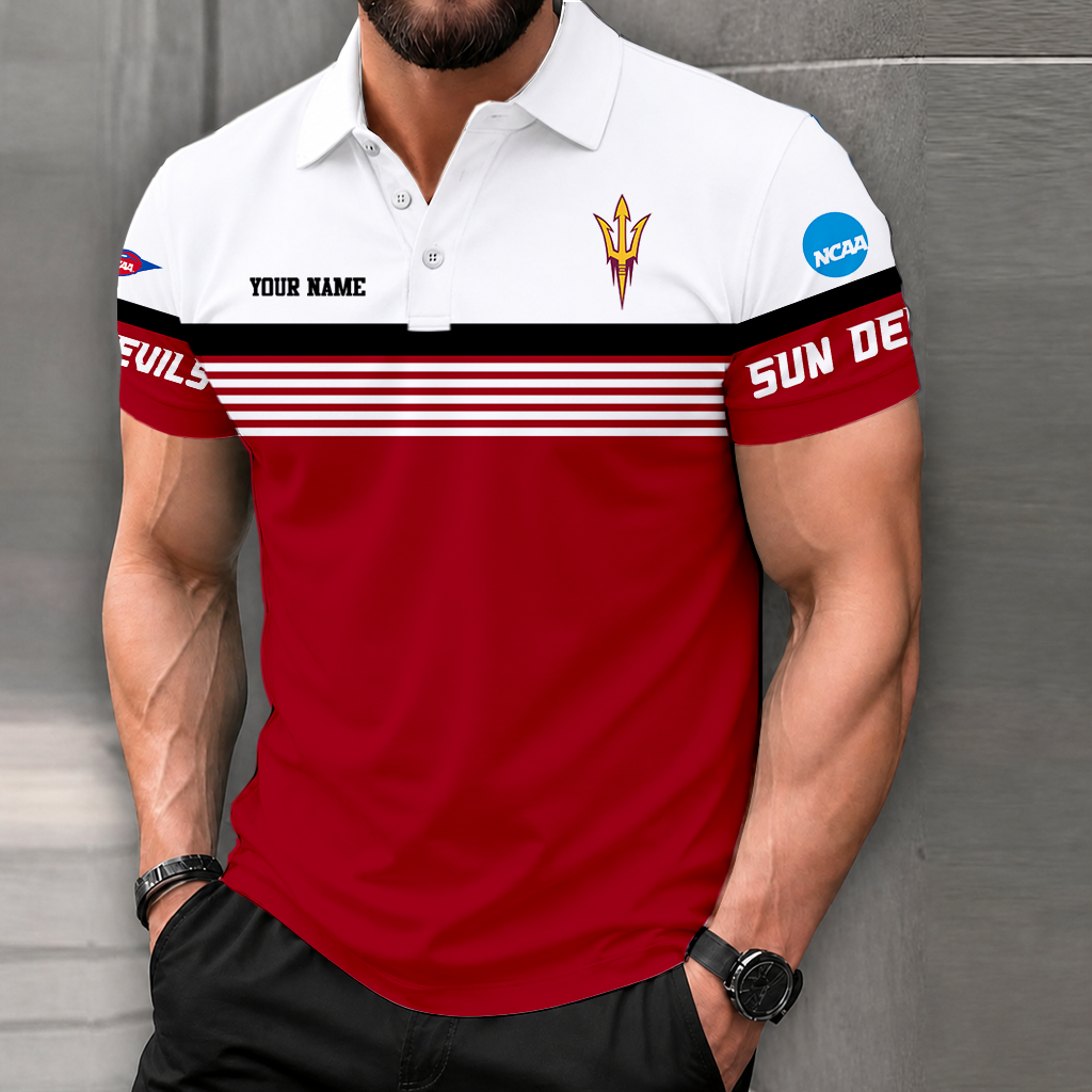 LIMITED EDITION - NEW CUSTOMIZED NCAA FBS04 ASS ARIZONA STATE SUN DEVILS POLO SHIRT