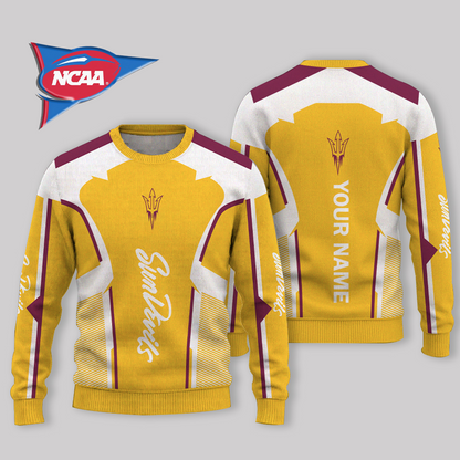 LIMITED EDITION - NEW CUSTOMIZED NCAA FBS04 ASS ARIZONA STATE SUN DEVILS UGLY SWEATER
