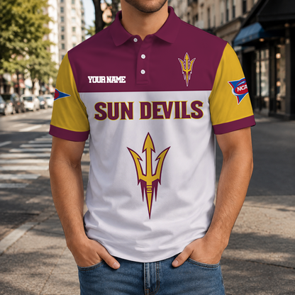 ELITE EDITION- NEW CUSTOMIZED NCAA FBS04 ASS ARIZONA STATE SUN DEVILS POLO SHIRT, ZIP POLO SHIRT & T-SHIRTS
