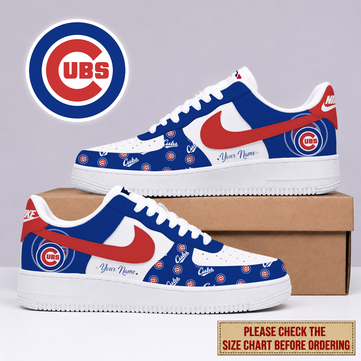 VIRAL EDITION - NEW CUSTOMIZED MLB04 CCS CHICAGO CUBS AF1 SHOES
