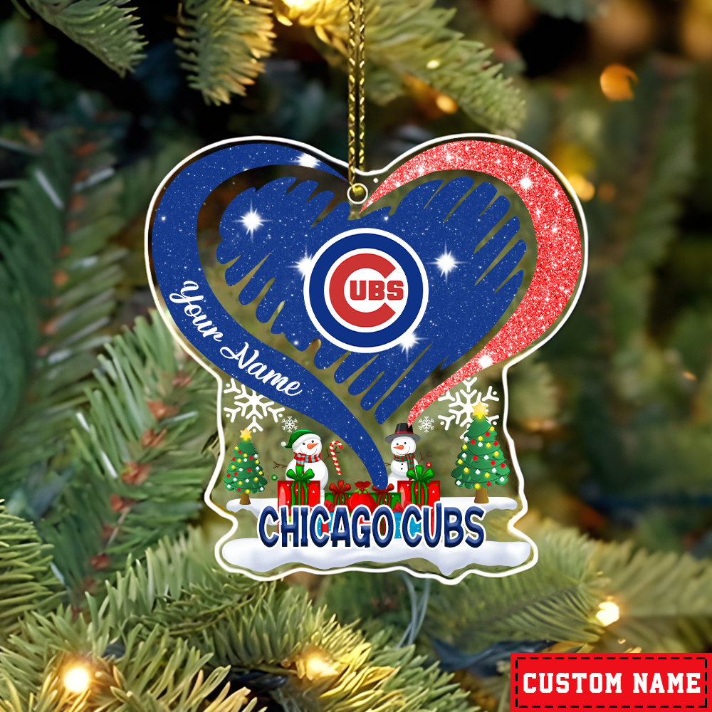 FINAL SALE - NEW CUSTOMIZED MLB04 CCS CHICAGO CUBS CHRISTMAS ACRYLIC ORNAMENT