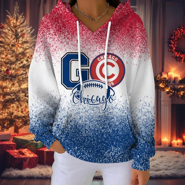 LIMITED EDITION - NEW CUSTOMIZED MLB04 CCS CHICAGO CUBS RIBBED HOODIE & SWEATSHIRT