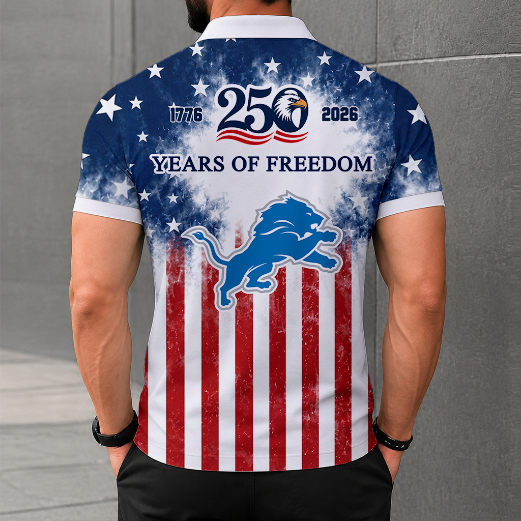 MEGA SALE - NEW CUSTOMIZED NFL04 DTL DETROIT LIONS POLO SHIRT, ZIP POLO SHIRT & T-SHIRTS