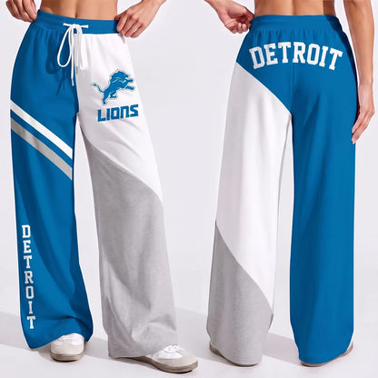 LIMITED EDITION - NEW CUSTOMIZED NFL04 DTL DETROIT LIONS WOMEN'S WIDE LEG PANTS