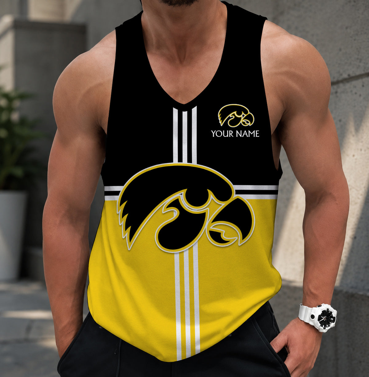 SPECIAL EDITION - NEW CUSTOMIZED NCAA CFH04 IWH IOWA HAWKEYES UNISEX TANK TOP