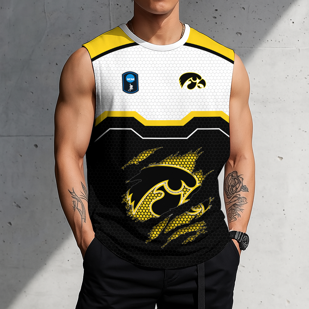 LIMITED EDITION - NEW CUSTOMIZED NCAA CFH04 IWH IOWA HAWKEYES MEN'S GYM SHIRT