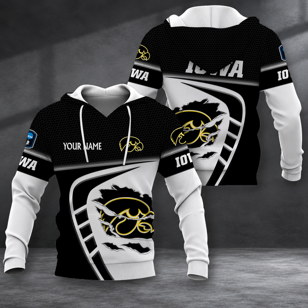 ELITE EDITION - NEW CUSTOMIZED NCAA CFH04 IWH IOWA HAWKEYES HOODIE, ZIP HOODIE, T-SHIRT, POLO SHIRT, ZIP POLO SHIRT & SWEATSHIRT