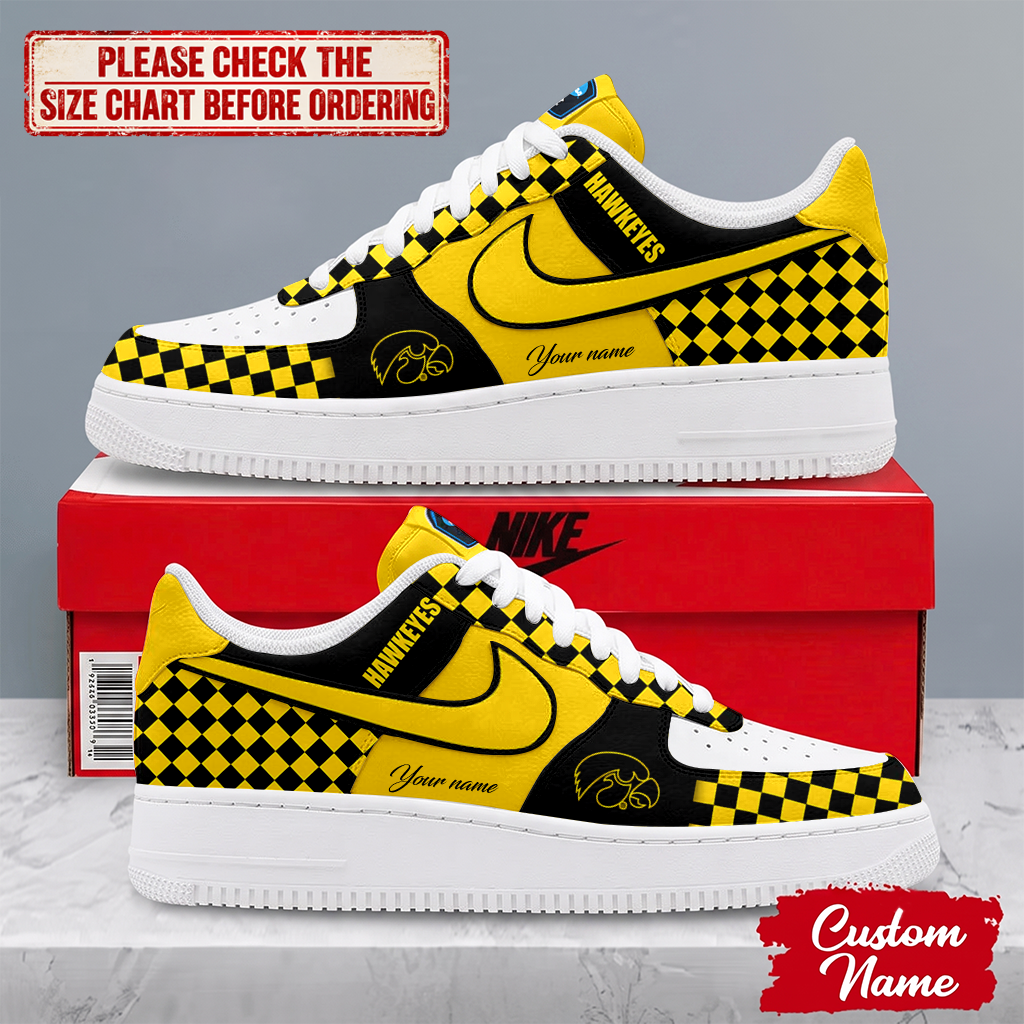 SPECIAL EDITION - NEW CUSTOMIZED NCAA CFH04 IWH IOWA HAWKEYES AF1 SHOES