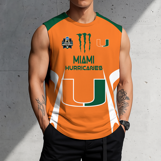 ACTIVE OFFER - NEW CUSTOMIZED | NCAA CWS04 MIH MI HURRICANES MEN'S GYM SHIRT