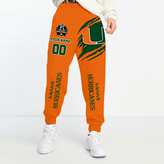 LIMITED DROP - NEW CUSTOMIZED | NCAA CWS04 MIH MI HURRICANES UNISEX LONG PANTS