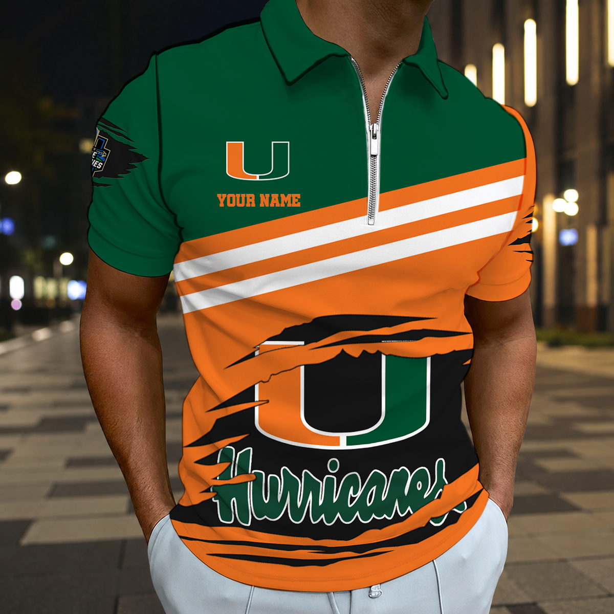 SPECIAL EDITION - NEW CUSTOMIZED NCAA CWS04 MIH MIAMI HURRICANES T-SHIRT, POLO SHIRT, ZIP POLO SHIRT, SWEATSHIRT, HOODIE & ZIP HOODIE
