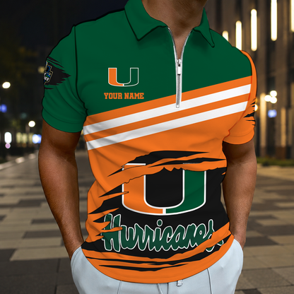 SPECIAL EDITION - NEW CUSTOMIZED NCAA CWS04 MIH MIAMI HURRICANES T-SHIRT, POLO SHIRT, ZIP POLO SHIRT, SWEATSHIRT, HOODIE & ZIP HOODIE
