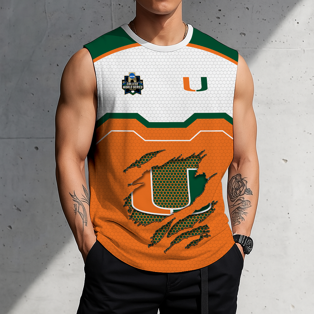 LIMITED EDITION - NEW CUSTOMIZED NCAA CWS04 MIH MIAMI HURRICANES MEN'S GYM SHIRT