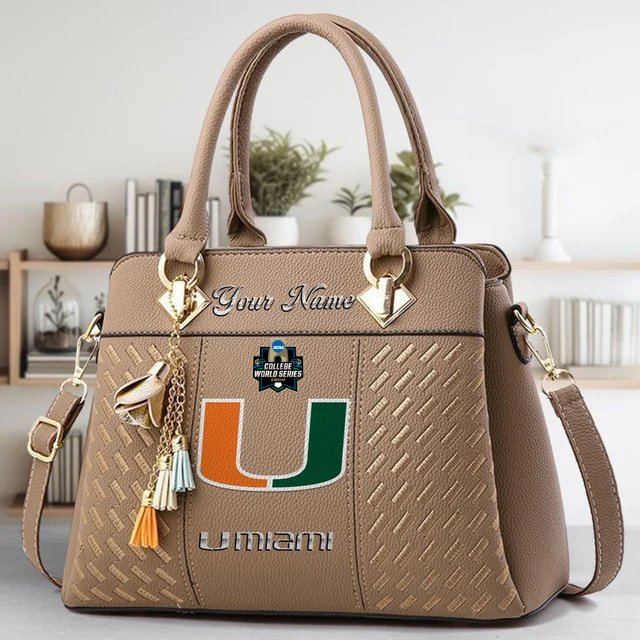 VIRAL EDITON - NEW CUSTOMIZED NCAA CWS04 MIH MI HURRICANES ZIP HANDBAG MULTICOLOR