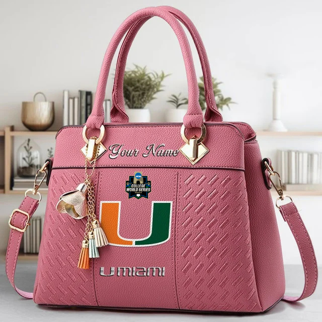 VIRAL EDITON - NEW CUSTOMIZED NCAA CWS04 MIH MI HURRICANES ZIP HANDBAG MULTICOLOR
