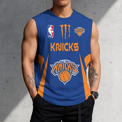 FINAL SALE - NEW CUSTOMIZED NBA04 NYK NEW YORK KNICKS MEN'S GYM SHIRT