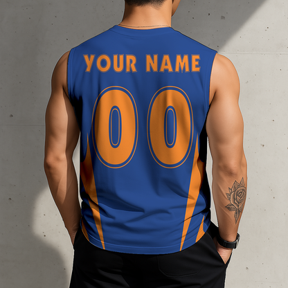 FINAL SALE - NEW CUSTOMIZED NBA04 NYK NEW YORK KNICKS MEN'S GYM SHIRT