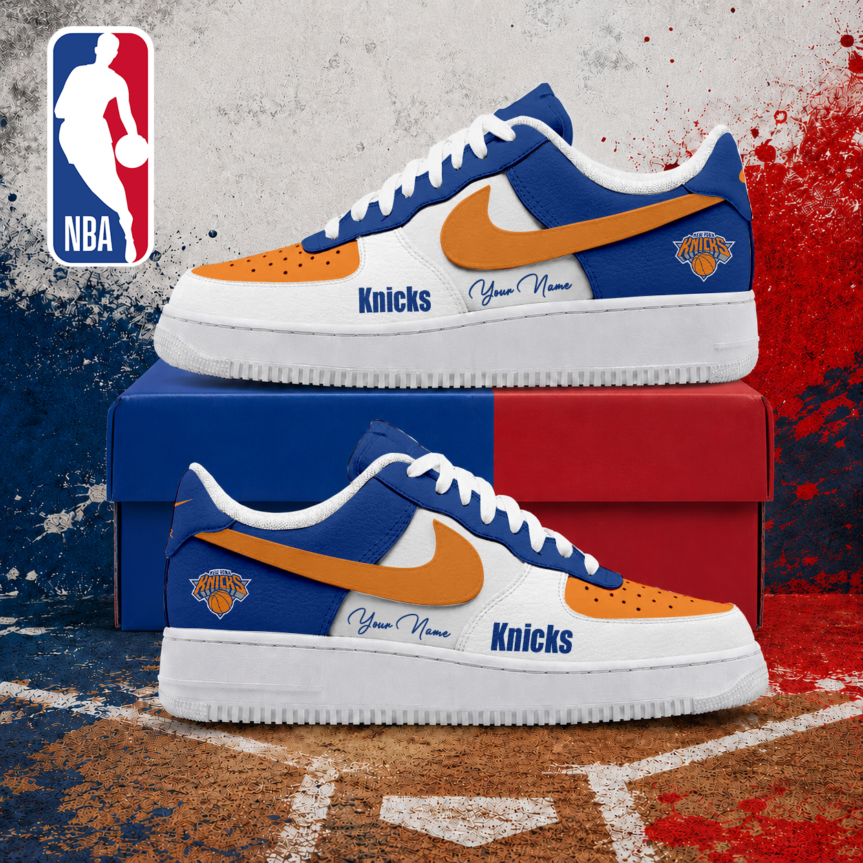 FINAL SALE - NEW CUSTOMIZED NBA04 NYK NEW YORK KNICKS AF1 SNEAKERS
