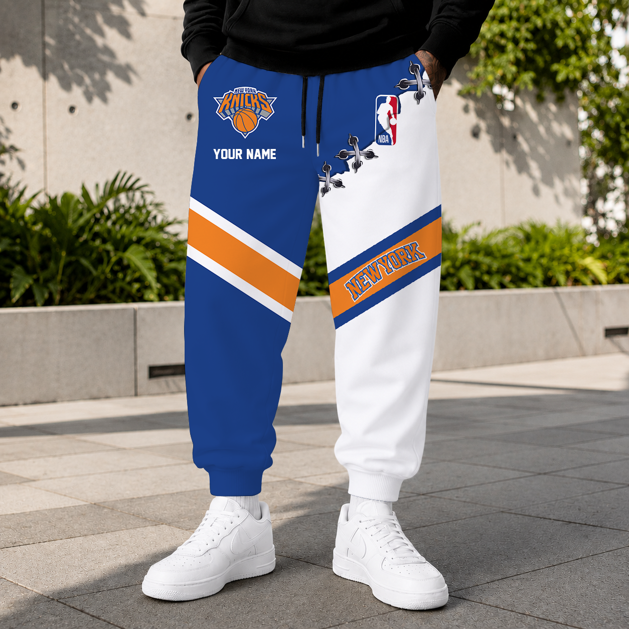 FINAL SALE - NEW CUSTOMIZED NBA04 NYK NEW YORK KNICKS SWEATPANTS