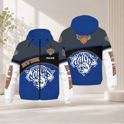 FLASH SALE - NEW CUSTOMIZED NBA04 NYK NEW YORK KNICKS WINDBREAKER JACKET