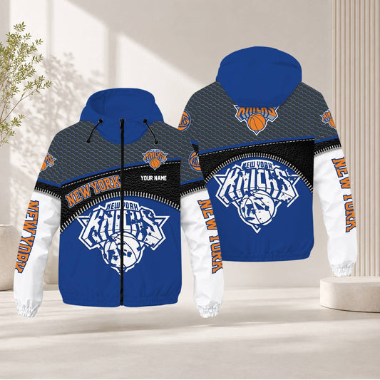 FLASH SALE - NEW CUSTOMIZED NBA04 NYK NEW YORK KNICKS WINDBREAKER JACKET