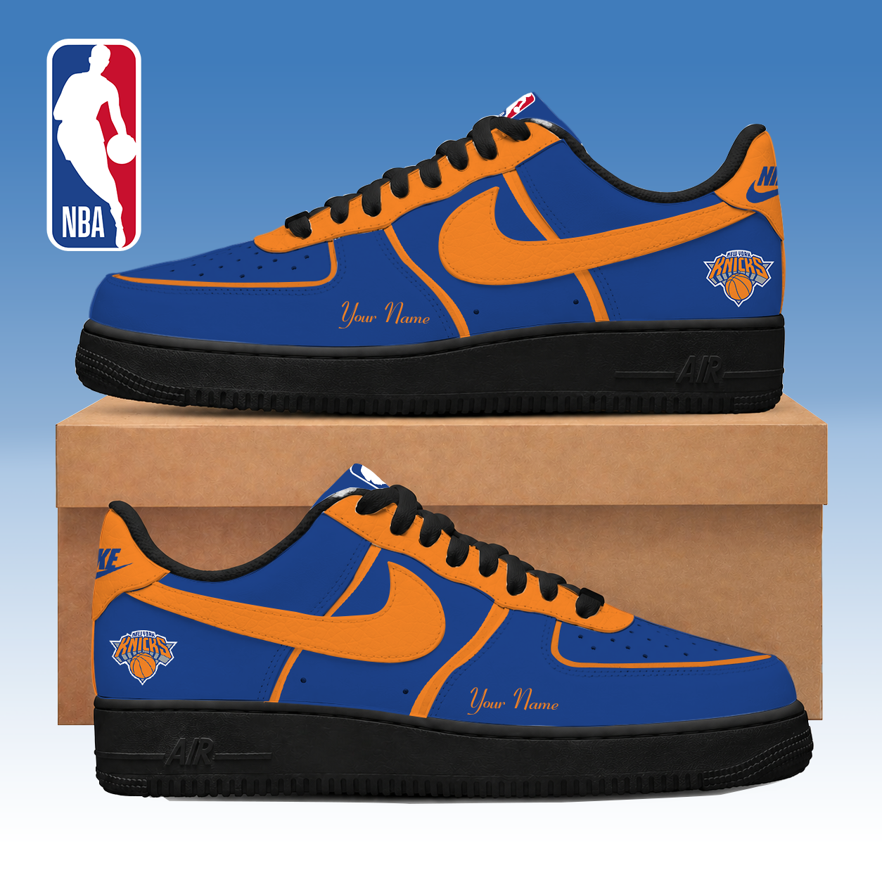 FINAL SALE - NEW CUSTOMIZED NBA04 NYK NEW YORK KNICKS AF1 SNEAKERS