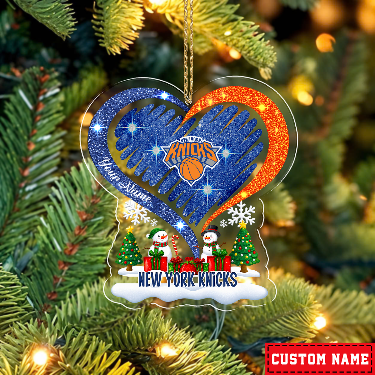 FLASH SALE - NEW CUSTOMIZED NBA04 NYK NEW YORK KNICKS CHRISTMAS ACRYLIC ORNAMENT