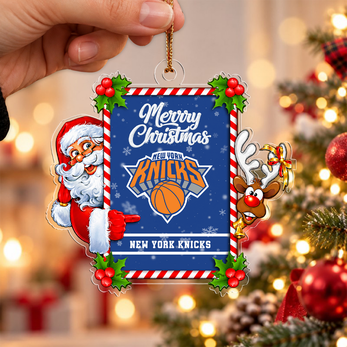 VIRAL EDITION - NEW CUSTOMIZED NBA04 NYK NEW YORK KNICKS CHRISTMAS ACRYLIC ORNAMENT