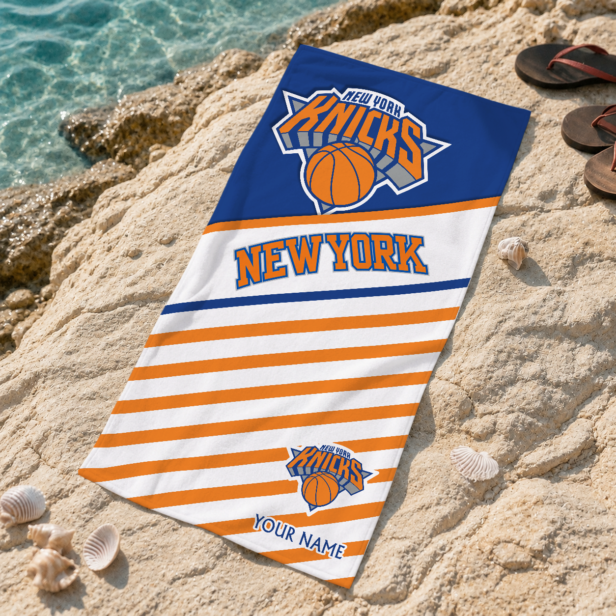 FINAL SALE - NEW CUSTOMIZED NBA04 NYK NEW YORK KNICKS BEACH TOWEL FOR FAN
