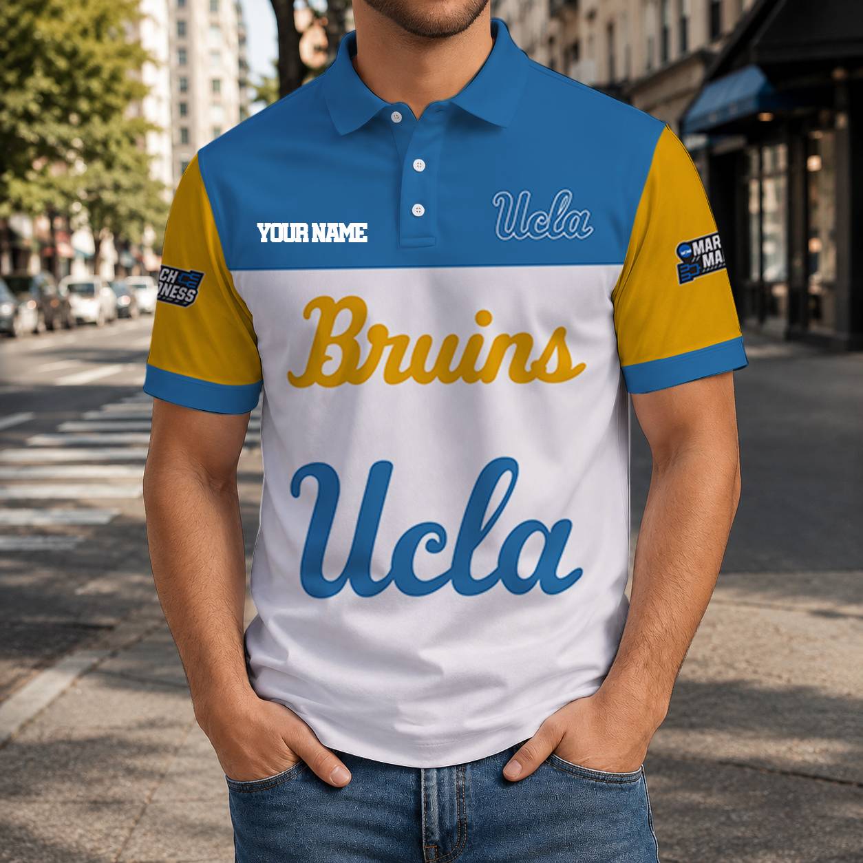 HOT DEAL - NEW CUSTOMIZED NCAA MAM04 UCB UCLA BRUINS T-SHIRT, POLO SHIRT, ZIP POLO SHIRT, SWEATSHIRT, HOODIE & ZIP HOODIE